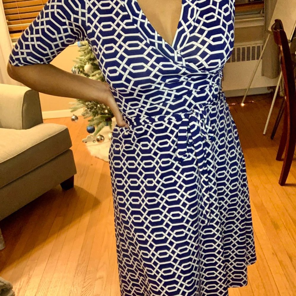 Blue and White Dress